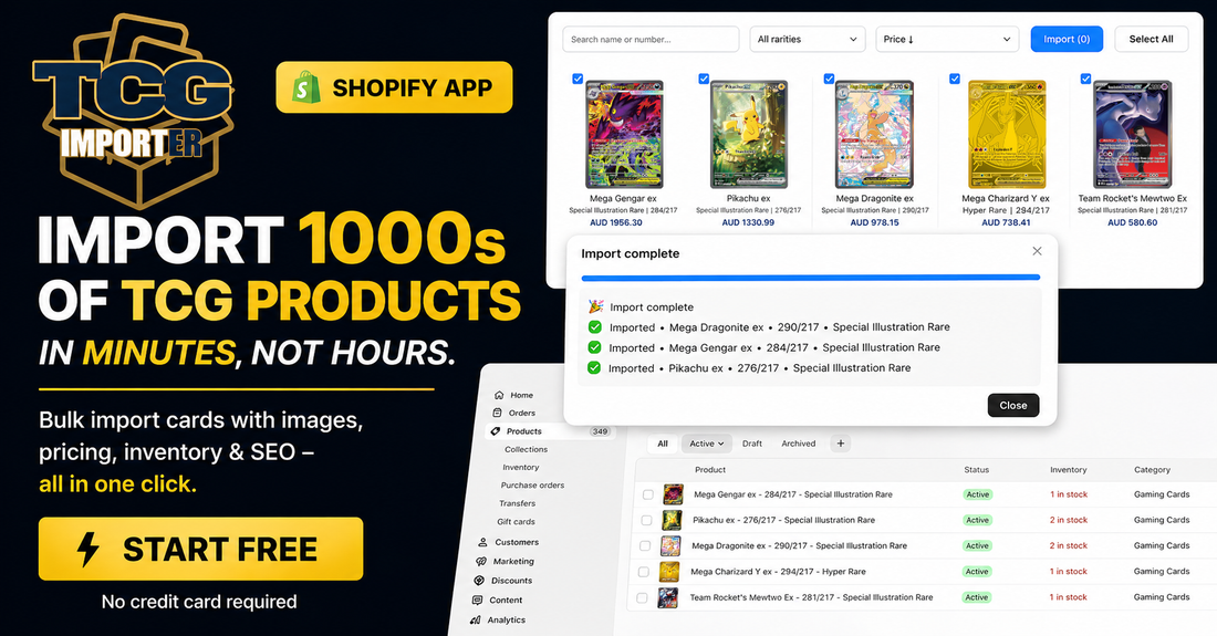 Shopify TCG store product automation